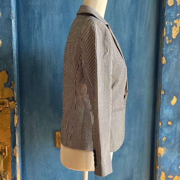 Ann Taylor Navy and White Striped Blazer - Picture 2 of 5